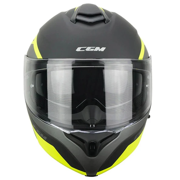 CGM 568G BER DRESDA ÇENE AÇILIR MOTOSİKLET KASKI SARI-GRİ / XL - Resim 2