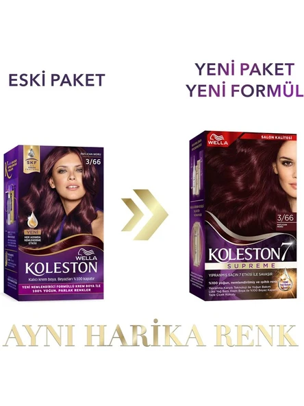 Koleston Saç Boyası Supreme Kit 3/66 Patlıcan Moru - Resim 4