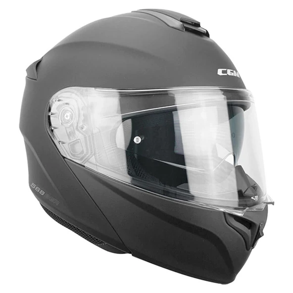 CGM 568A BER MONO ÇENE AÇILIR MOTOSİKLET KASKI ANTRASIT / S - Resim 2