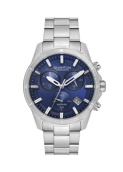 Quantum PWG1159.390 Kronograf Safir Camlı Çelik Kordon Çelik Kasa 10 ATM Suya Dayanıklı Metalik Renk Erkek Kol Saati ürün görseli 1