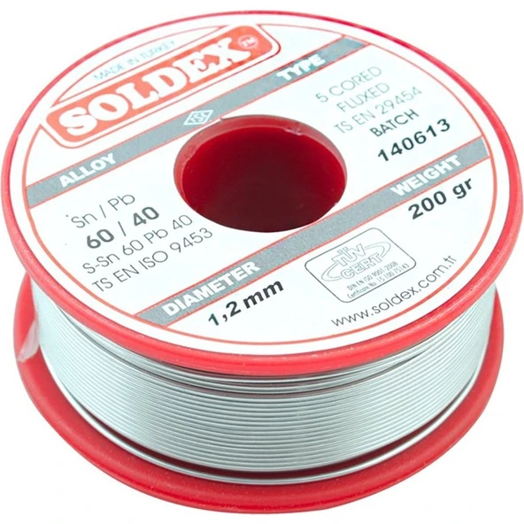 Soldex 200 gr Lehim Kalın 1,2mm Soldex  SN60 PB40 ürün görseli 1