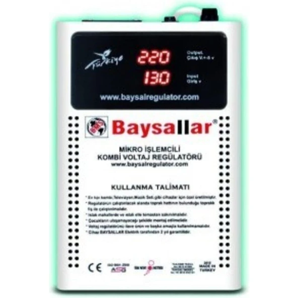 Baysallar Elektrikci Market Baysallar Mikro Işlemcili Kombi Voltaj Regülatörü 500 Va ürün görseli 1