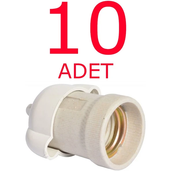 Aliden Yağmur Duy - Porselen Yağmur Duy - Standart E 27 Duy 10 Adet ürün görseli 1