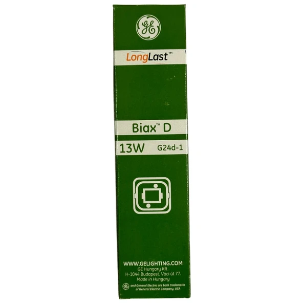 General Electric 13W 827 2700K (Sarı Işık) 2 Pinli G24D-1 Duylu Plc Ampul
