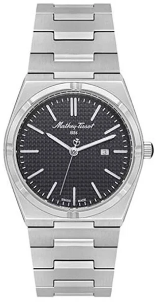 Mathey Tissot D117AN Swiss Made Safir Çizilmez Cam Metalik Erkek Kol Saati