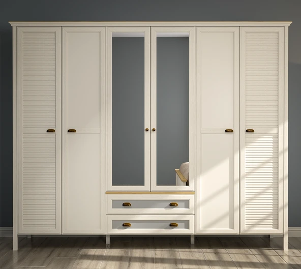 Hunerika Elira Premium 6 kapılı Gardırop-Minifiks bağlantılı - aytaşı/legnano - 2