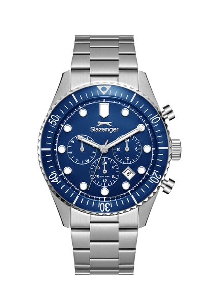 Slazenger SL.9.2490.2.02 Tüm Fonksiyonlar Aktif Çelik Kordon Çelik Kasa 10 ATM Suya Dayanıklı Metalik Renk Erkek Kol Saati ürün görseli 1