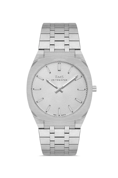 RMS Zeitmeister RMS.1.AG1612.01 Kristal Camlı Çelik Kordon Çelik Kasa 5 ATM Suya Dayanıklı Metalik Renk Erkek Kol Saati ürün görseli 1