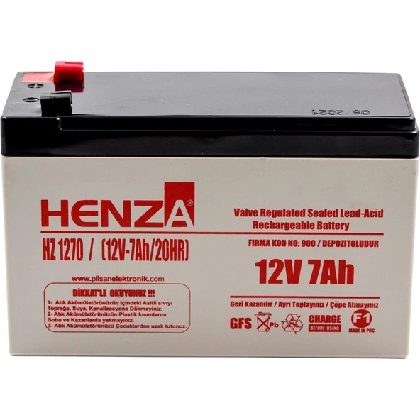 Henza HZ1270 12V 7.0AH Bakımsız Kuru Akü ürün görseli 1