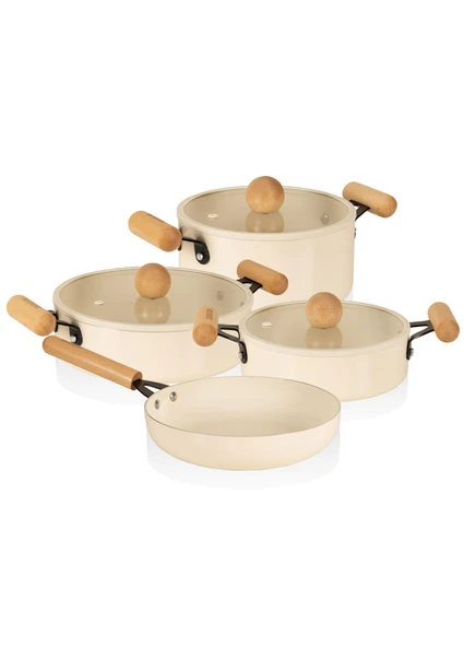 The Mia Cucina Di Mia İndüksiyon Tabanlı Seramik Tencere Tava Seti 7 Parça ürün görseli