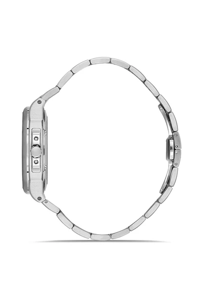 RMS Zeitmeister RMS.1.AG1638.02 Kristal Camlı Çelik Kordon Çelik Kasa 5 ATM Suya Dayanıklı Metalik Renk Erkek Kol Saati - Resim 2