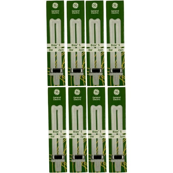 General Electric Biax S 9W 840 4000K (Günışığı) 2pinli G23 Duylu Pls Ampul (8 Adet)