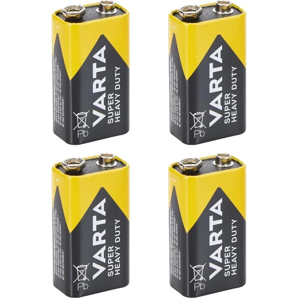 Varta 9V Super Heavy Duty Çinko Karbon Pil 4 Adet ürün görseli 1