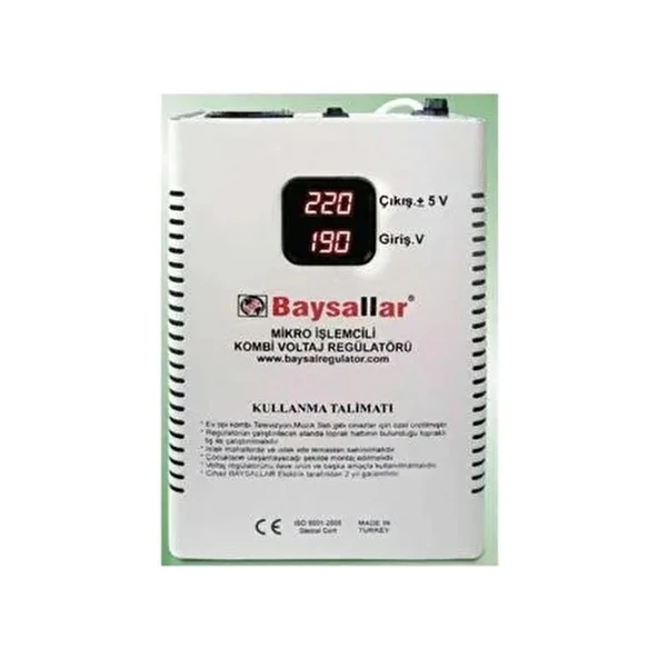 Tekideal Baysallar Mikro Işlemcili Kombi Voltaj Regülatörü 500 Va ürün görseli 1