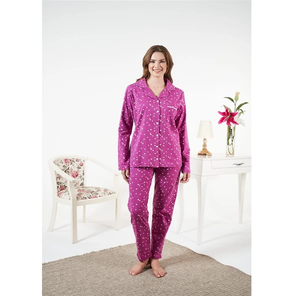 Estiva Likralı Penye Önden Düğmeli Bayan Pijama Takım ürün görseli