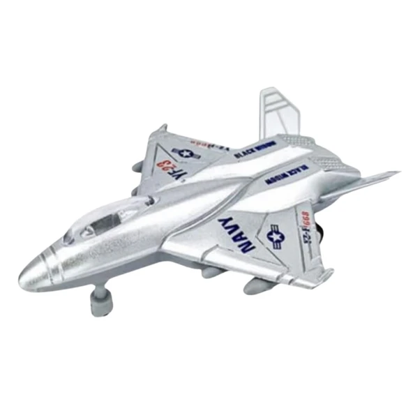 Çek Bırak Mini Metal Uçak - Gri ürün görseli