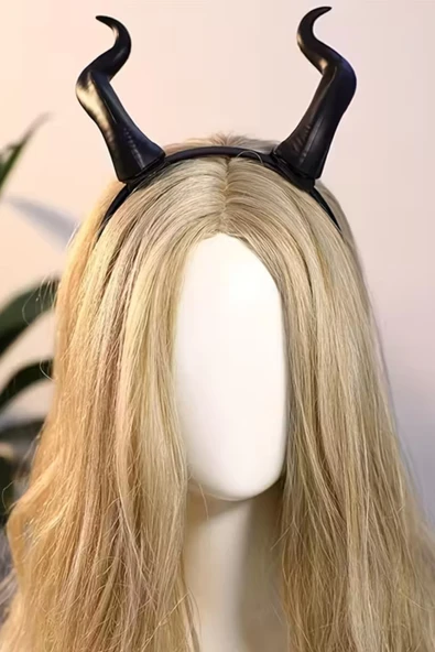 1 adet El Yapımı, Retro Punk Cadılar Bayramı Boynuz Başlık – Keçi Boynuzu Esintili Anime Pop Sanat Tasarım, Pluş Tüy Detaylı,-Siyah - Resim 4