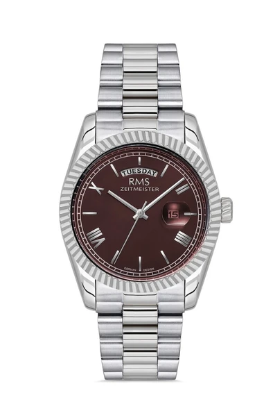 Rms Zeitmeister RMS.1.AG1641.06 Romen Rakamlı Kristal Camlı Çelik Kordon Çelik Kasa 5 ATM Suya Dayanıklı Metalik Renk Erkek Kol Saati ürün görseli 1