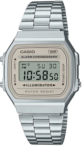 Casio A168WA-8AYDF Retro Tasarım Kare Kadran Metal Kordon Metal Kasa Metalik Renk Üniseks Kol Saati