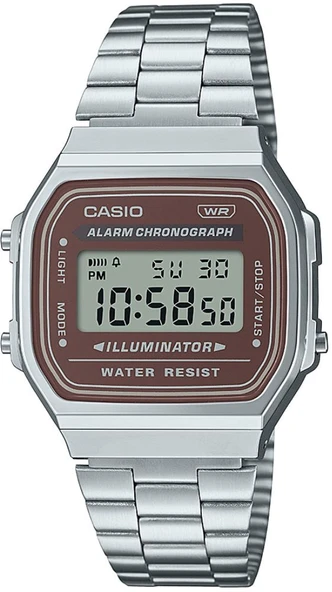 Casio A168WA-5AYDF Retro Tasarım Kare Kadran Çelik Kordon Plastik Kasa Metalik Renk Üniseks Kol Saati