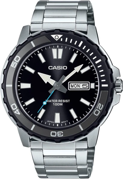 Casio MTD-125D-1A3VDF Çelik Kordon Çelik Kasa 10 ATM Suya Dayanıklı Metalik Renk Erkek Kol Saati