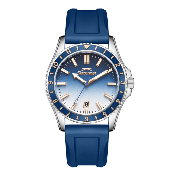 Slazenger SL.09.2531.1.02 Silikon Kordon Çelik Kasa 10 ATM Suya Dayanıklı Lacivert Renk Erkek Kol Saati ürün görseli 1