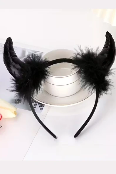 Halloween Şeytan Kulağı Başlık – Kostüm, Parti, Maskeli Balo ve Cosplay İçin Cadılar Bayramı Aksesuarı - Resim 2