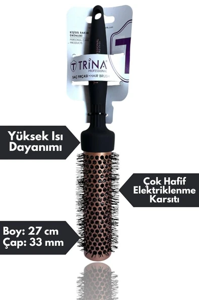 Trina Diva Yuvarlak Termal Fön Fırçası 33 mm Çap 05 - 2