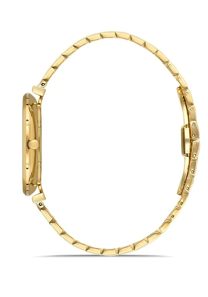 Hislon CL119G-08SG Takvimli Safir Çizilmez Cam Altın Renk Erkek Kol Saati - Resim 2