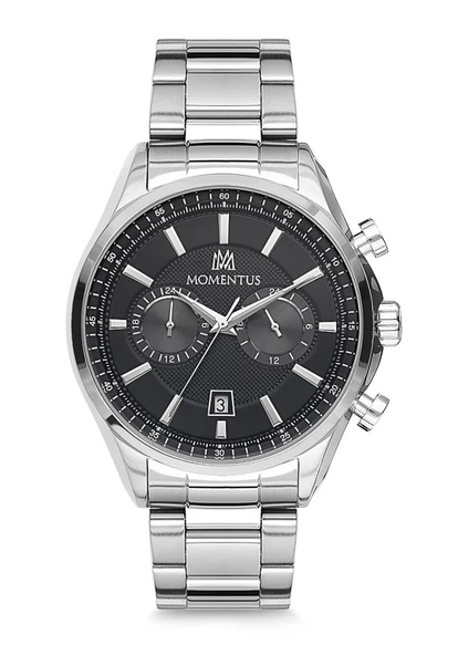 Momentus CC102S-04SS Çelik Kordon Çelik Kasa 10 ATM Suya Dayanıklı Metalik Renk Erkek Kol Saati
