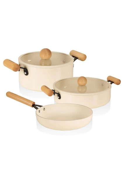 The Mia Cucina Di Mia İndüksiyon Tabanlı Seramik Tencere Tava Seti 5 Parça ürün görseli