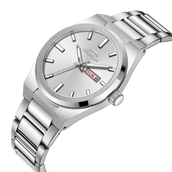 Slazenger SL.09.2555.2.01 Çelik Kordon Çelik Kasa 10 ATM Suya Dayanıklı Metalik Renk Erkek Kol Saati - 2