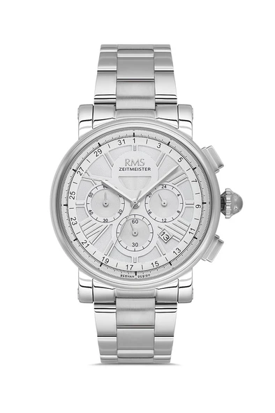RMS Zeitmeister RMS.1.AG2058.01 Kristal Camlı Çelik Kordon Çelik Kasa 5 ATM Suya Dayanıklı Metalik Renk Erkek Kol Saati ürün görseli 1