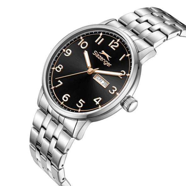 Slazenger SL.09.2560.2.03 Çelik Kordon Çelik Kasa 10 ATM Suya Dayanıklı Metalik Renk Erkek Kol Saati - 2