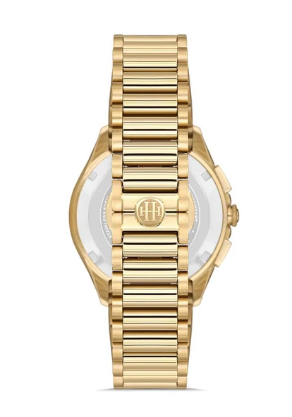 Hislon MS152G-04SG Yansıma Önleyici Safir Kaplama Cam Çelik Kordon Çelik Kasa 10 ATM Suya Dayanıklı Altın Renk Erkek Kol Saati - Resim 3