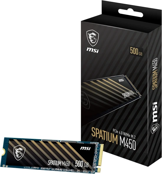 MSI Spatium M450 500 GB V1 3600/2000 MB/S PCIE 4.0 NVME M.2 SSD Adad6msi0027 - 1