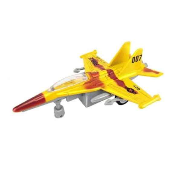 Çek Bırak Mini Metal Uçak - Sarı ürün görseli