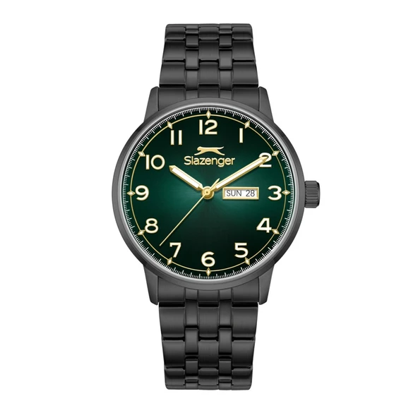 Slazenger SL.09.2560.2.02 Çelik Kordon Çelik Kasa 10 ATM Suya Dayanıklı Siyah Renk Erkek Kol Saati ürün görseli 1