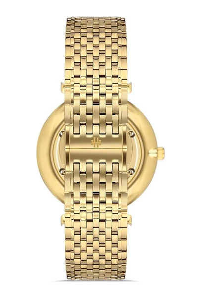 Hislon CL119G-08SG Takvimli Safir Çizilmez Cam Altın Renk Erkek Kol Saati - Resim 3