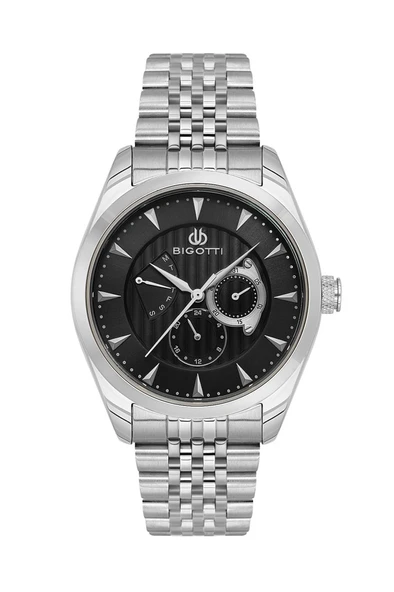 Bigotti BG.1.10624-2 Tüm Fonksiyonları Aktif Çelik Kaplama 5 ATM Suya Dayanıklı Metalik Renk Erkek Kol Saati