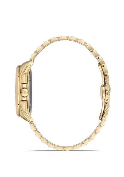 Hislon MS152G-04SG Yansıma Önleyici Safir Kaplama Cam Çelik Kordon Çelik Kasa 10 ATM Suya Dayanıklı Altın Renk Erkek Kol Saati - Resim 2