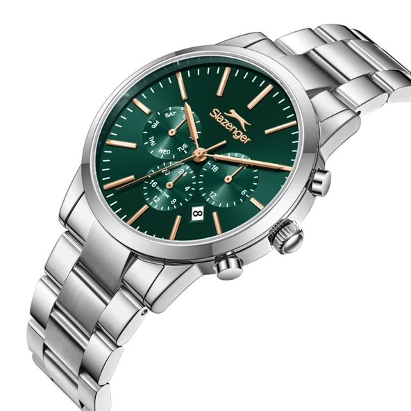 Slazenger SL.09.2545.2.03 Çelik Kordon Çelik Kasa 10 ATM Suya Dayanıklı Metalik Renk Erkek Kol Saati - 2