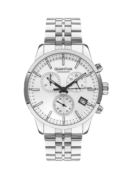 Quantum PWG1008.330 Kronograf Tüm Fonksiyonlar Aktif Çelik Kordon Çelik Kasa 10 ATM Suya Dayanıklı Metalik Renk Erkek Kol Saati ürün görseli 1