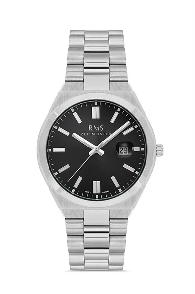 Rms Zeitmeister RMS.1.AG1544.02 Kristal Camlı Çelik Kordon Çelik Kasa 5 ATM Suya Dayanıklı Metalik Renk Erkek Kol Saati ürün görseli 1