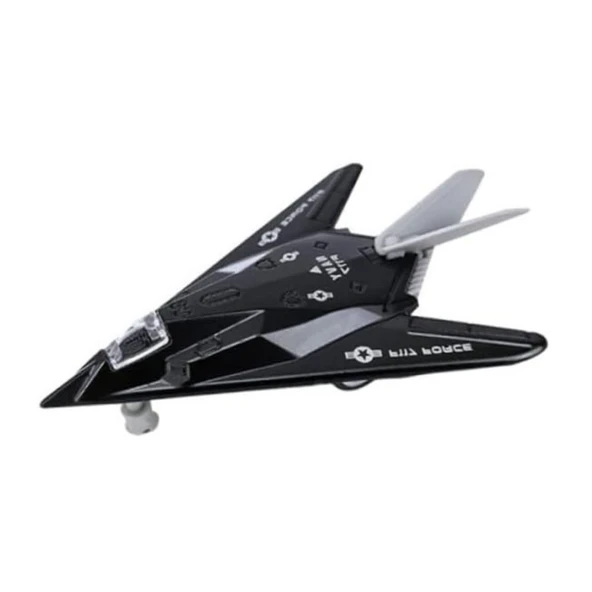 Çek Bırak Mini Metal Uçak - Siyah ürün görseli