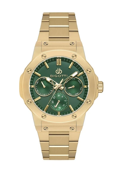 Bigotti BG.1.10602-4 Çelik Kaplama 5 ATM Suya Dayanıklı Altın Renk Erkek Kol Saati ürün görseli 1