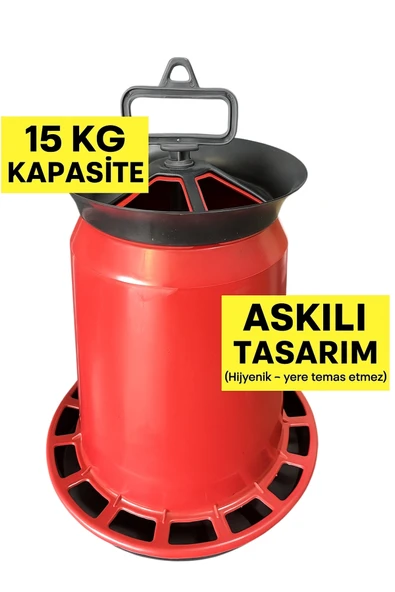 15 Kg Askılı Kova Yemlik – Kümes Hayvanları İçin Pratik ve Dayanıklı - 1
