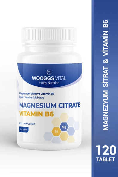 Magnezyum Sitrat Ve Vitamin B6 İçeren Takviye Edici Gıda 120 Tablet - 1