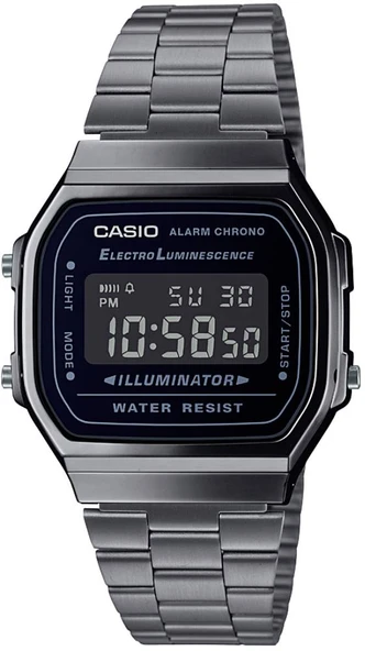 Casio A168WGG-1ADF Dikdörtgen Kasa Alarm Ve Kronometre Özellikli Metalik Renk Üniseks Kol Saati