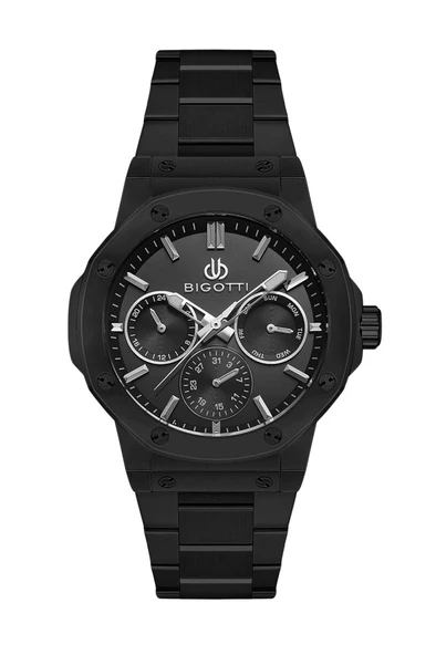 Bigotti BG.1.10602-5 Çelik Kaplama 5 ATM Suya Dayanıklı Siyah Renk Erkek Kol Saati ürün görseli 1